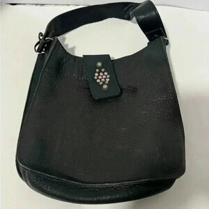 McFadin Black Leather Shoulder Purse